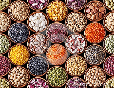 Seamless texture with legumes Stock Photo