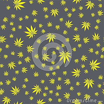 Seamless Texture Marijuana Four Vector Illustration