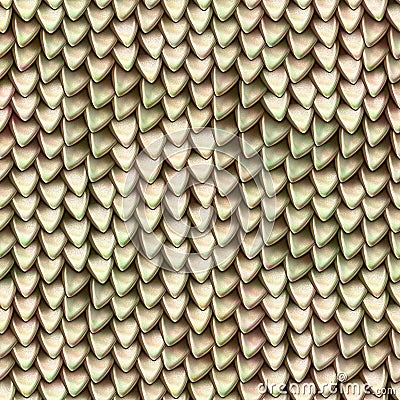 Seamless texture of metallic dragon scales. Reptile skin pattern Stock Photo