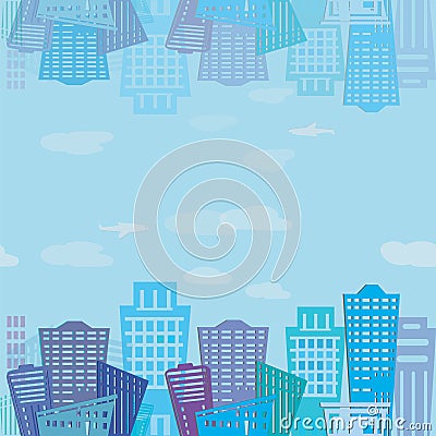 Seamless texture. Modern real estate buildings design. Urban landscape texture Vector Illustration