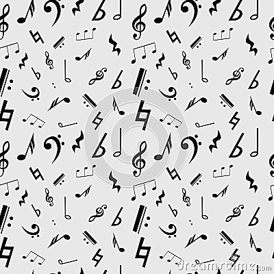 Seamless texture with music symbols Stock Photo