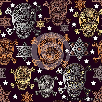 Seamless texture with occult symbol 1 Vector Illustration