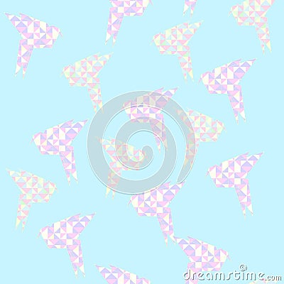 Seamless texture of origami cranes Vector Illustration