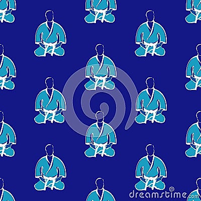 Seamless texture pattern karate fist MMA martial arts. Vector, EPS. Stock Photo