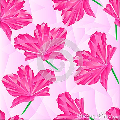 Seamless texture Pink rhododendron polygons vector Vector Illustration