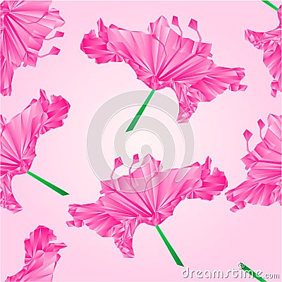 Seamless texture Rhododendron pink polygons vector Vector Illustration