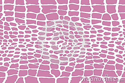 Seamless texture of snake, reptile, crocodile. repeating pink and white print. Vector Illustration