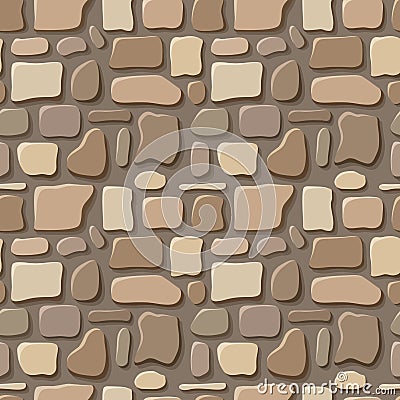 Seamless texture of stone wall. Vector Illustration