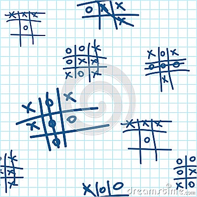 Seamless texture with tic-tac-toe. Vector Illustration
