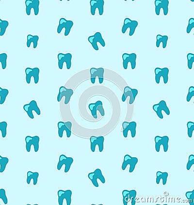 Seamless Texture with Tooth, Health Care Background Vector Illustration