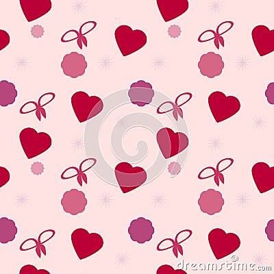 Seamless texture Valentine's Day Vector Illustration