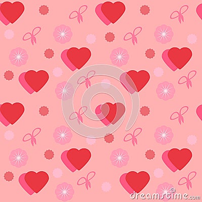 Seamless texture Valentine's Day Vector Illustration