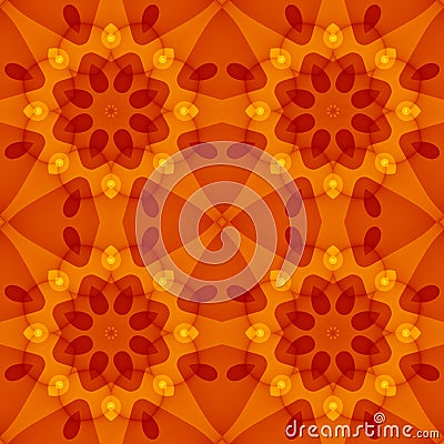 Seamless texture with a warm orange red floral pattern Stock Photo