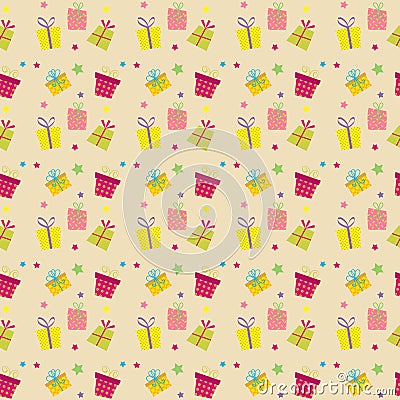 Seamless tile christmas gift background Vector Illustration