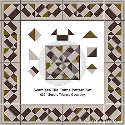 Seamless tile frame pattern Square Triangle Geometry Vector Illustration