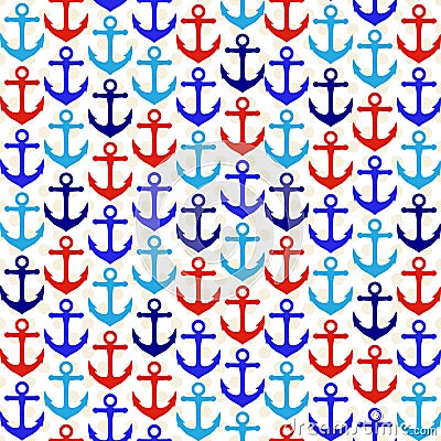 Seamless Tileable Nautical Themed Vector Background or Wallpaper Vector Illustration