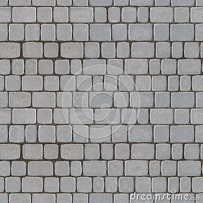 Seamless Tileable Texture of Gray Paving Slabs. Stock Photo