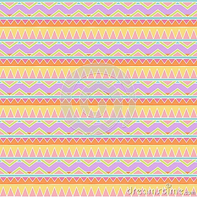 Seamless Tileable Vector Background in Pastel Tribal Style Vector Illustration