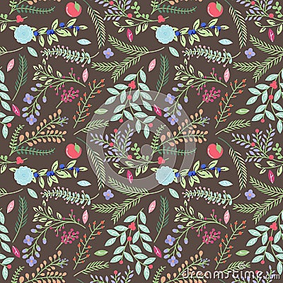 Seamless Tileable Vintage Floral Background Pattern Vector Illustration