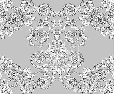 Seamless tiling floral wallpaper pattern Vector Illustration