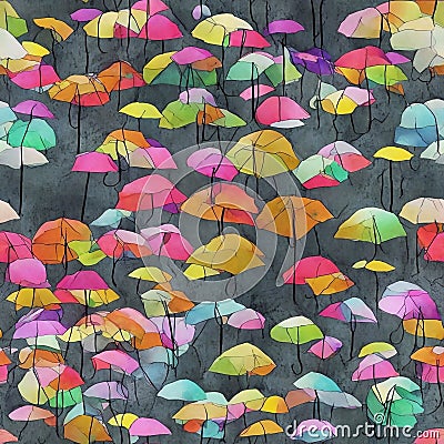 Seamless tiling pattern, umbrellas Stock Photo