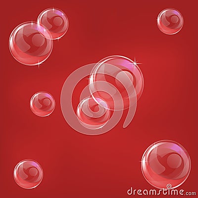 Seamless tiling red bubble background Vector Illustration