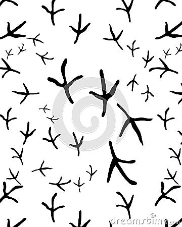 Seamless of traces of birds Stock Photo