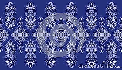 Seamless traditional indian blue border Stock Photo