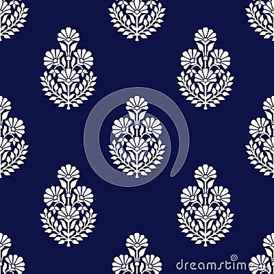 Seamless traditional indian floral pattern Vector Illustration