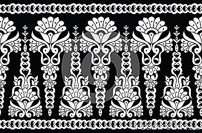 Seamless traditional indian monochrome border Vector Illustration