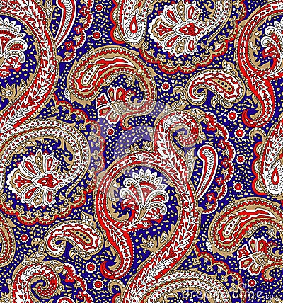 Seamless traditional indian paisley pattern Stock Photo