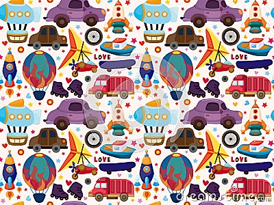 Seamless transport pattern Vector Illustration