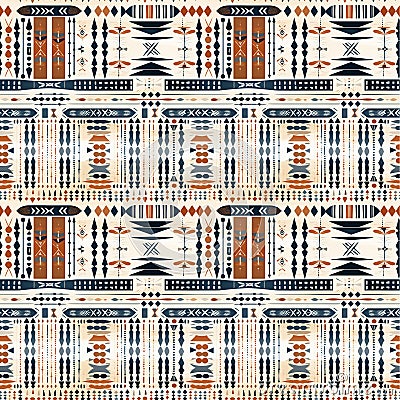 Seamless of Tribal ornament. Seamless African pattern. Ethnic carpet style. Geometric mosaic on the tile Ancient interior. Stock Photo