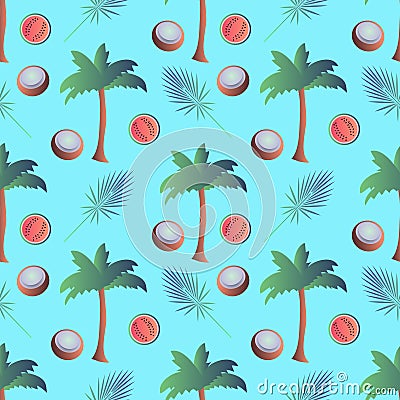 Seamless tropical pattern Vector Illustration
