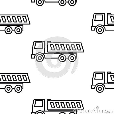 Seamless truck pattern grey on white background Stock Photo