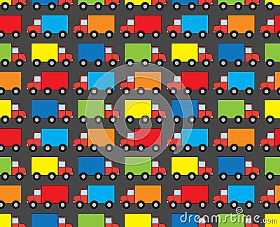 Seamless trucks pattern Vector Illustration