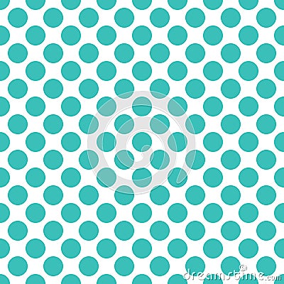 Seamless turquoise polka dots pattern texture background Stock Photo