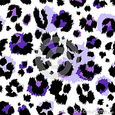 Seamless ultraviolet violet leopard pattern. Vector. Vector Illustration