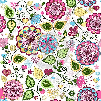 Seamless valentine colorful pattern Vector Illustration