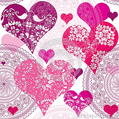Seamless valentine pattern Vector Illustration