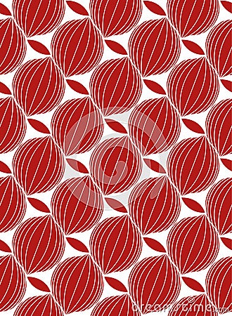 Seamless vector abstract geometric monochromatic modern pattern. Red and white colors. Vector Illustration