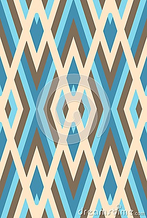 Seamless vector abstract geometric pattern, blue and beige. Textile, fabric, wrapping, packaging Vector Illustration