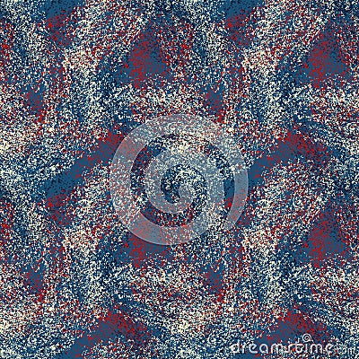 Seamless vector abstract pattern with geoetric grid ade of colorful splashed texture Vector Illustration