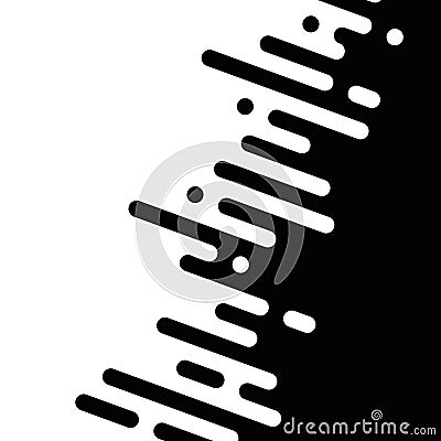 Seamless vector abstract transition of two colors. Rounded lines blended in. Black and white contrast Vector Illustration