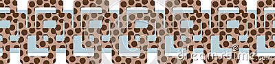 Seamless vector border print with leopard colored square abstract shapes Vector Illustration
