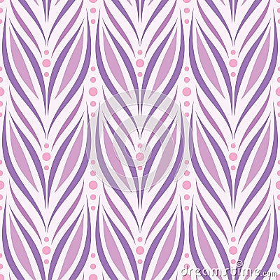 Seamless vector chevron pattern with abstract floral motif in pastel purple colors on light background Vector Illustration