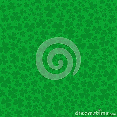 Seamless vector clover background for St. Patrick`s Day Vector Illustration