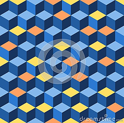 Seamless vector cube pattern - modern 3D cuboid design Vector Illustration