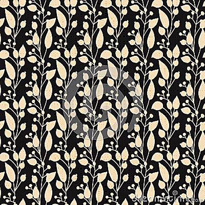 Seamless vector dark floral pretty pattern Vector Illustration