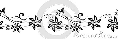 Seamless vector floral border Vector Illustration